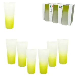 Bicchiere liquore senior di colore giallo la scatola contiene 6 bicchieri