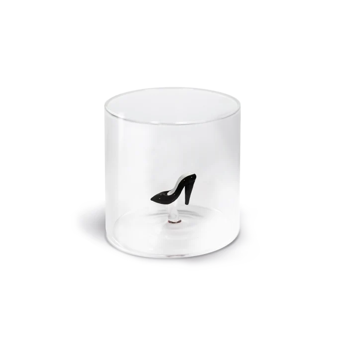 Bicchiere vetro con soggetto interno WD Lifestyle Tacco