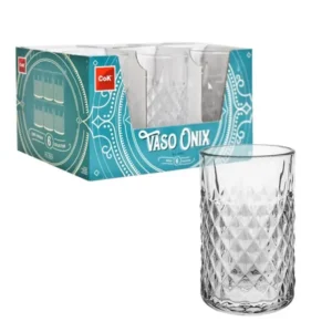 Bicchiere vetro trasparente onix alto 45cl set da 6
