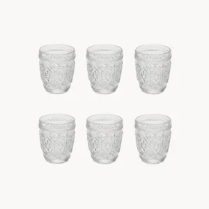 Bicchieri acqua vetro decorato rilievo Imperial