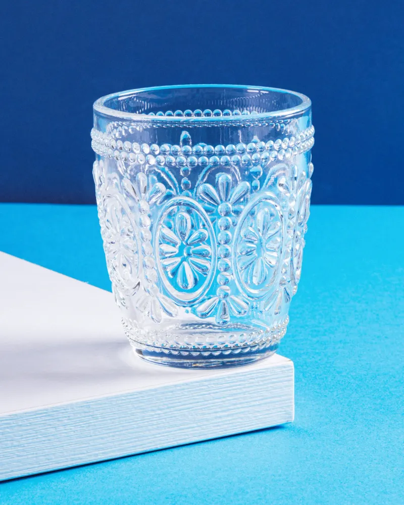 Bicchieri acqua vetro decorato rilievo Imperial