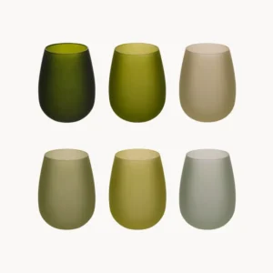 Bicchieri acqua vetro Happy Hour, greenery