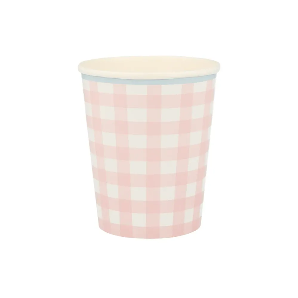 12 bicchieri carta - quadretti pastello