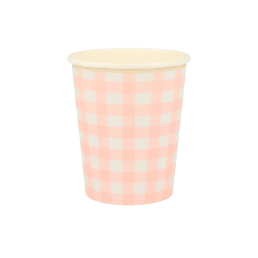 12 bicchieri carta - quadretti pastello