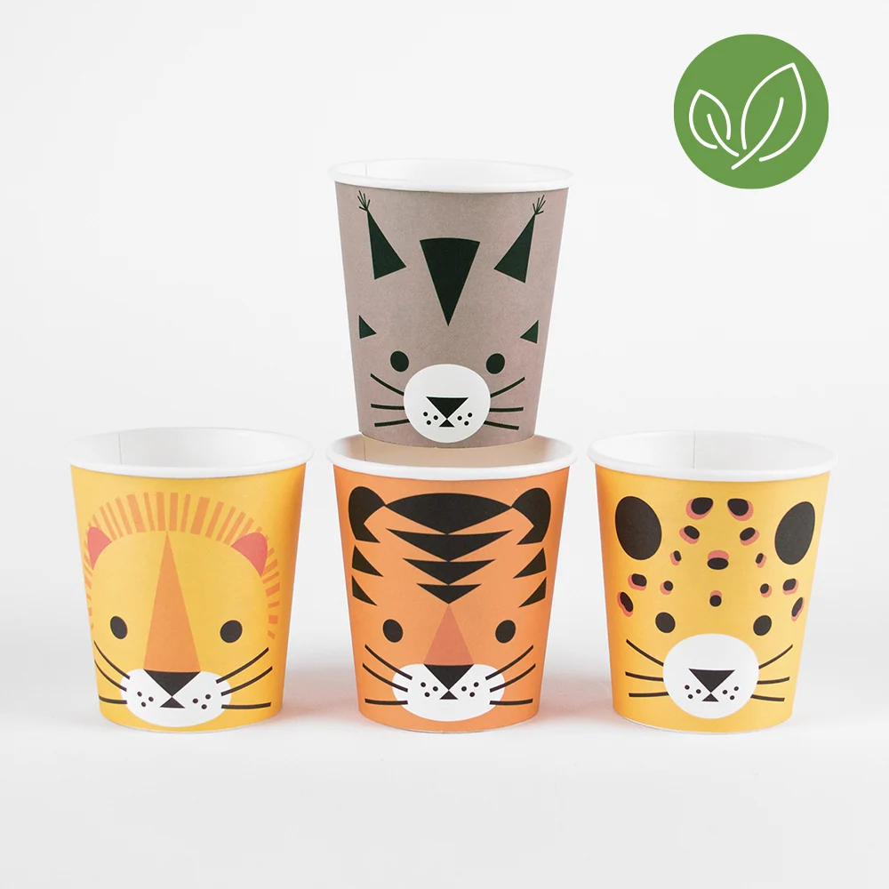 8 bicchieri carta - safari