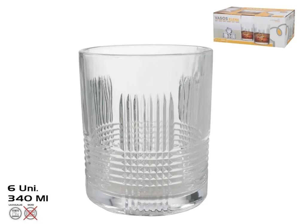 Bicchieri elena confezione da 6 pezzi 340ml