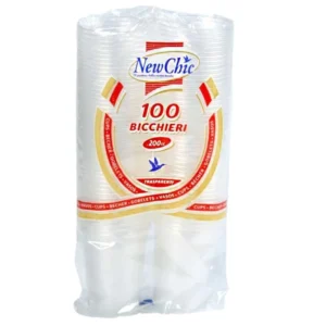 Bicchieri Plastica 200cc New Chic 100pz