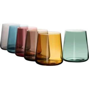Bicchieri Vetro Colorati 38cl Set 6 Pezzi Jolangè - Design Moderno Multicolor