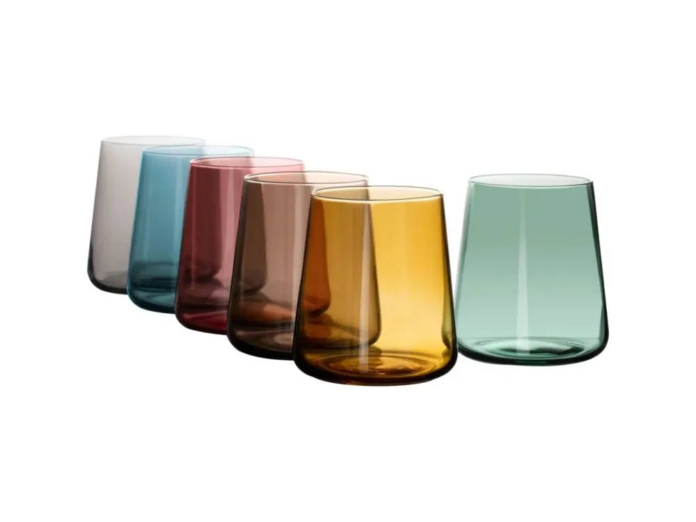 Bicchieri Vetro Colorati 38cl Set 6 Pezzi Jolangè - Design Moderno Multicolor