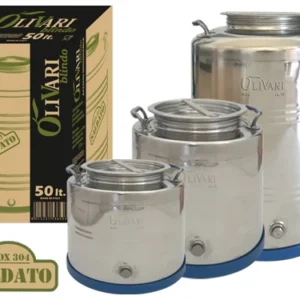 Bidoni contenitori inox per olio OliVari Blindo. Prezzo per Pezzo.