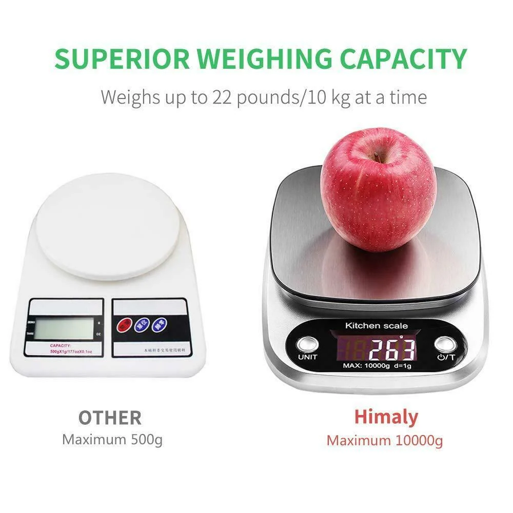 Bilancia da Cucina, 10Kg/1g Elettronica Digitale Alta Precisione Misurazione...