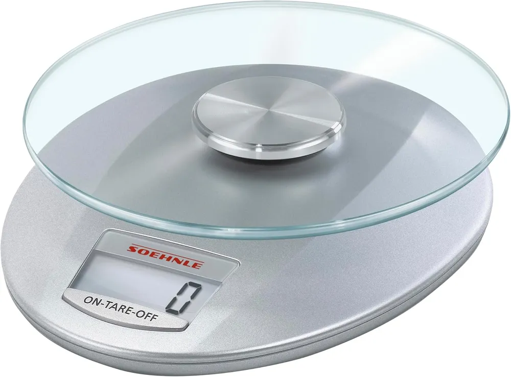 Bilancia Da Cucina Digitale Roma Silver Con Piatto Vetro Rimovibile Portata 5 Kg Precisione 1 G Display Lcd Soehnle
