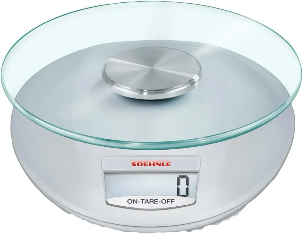 Bilancia Da Cucina Digitale Roma Silver Con Piatto Vetro Rimovibile Portata 5 Kg Precisione 1 G Display Lcd Soehnle