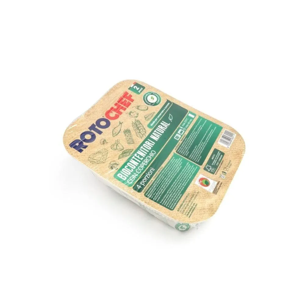 Biocontenitori con coperchio 4 porzioni, 2 pz - Rotofresh Rotochef