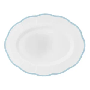 Bitossi Home Petalo Piatto portata ovale bordo smerlato Azzurro