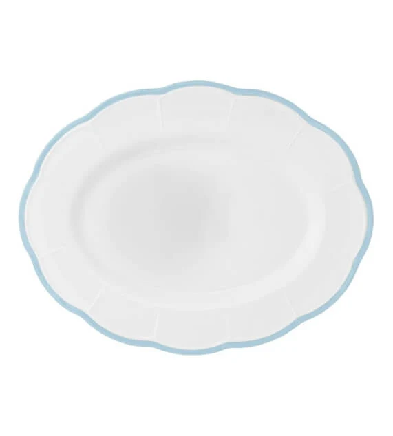Bitossi Home Petalo Piatto portata ovale bordo smerlato Azzurro