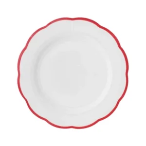 Bitossi Home Petalo Set 6 pz Piatto piano Bordo Rosso
