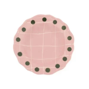 Bitossi Home Quadri Bordo Pois Set 2 pz Piatto fondo Rosa