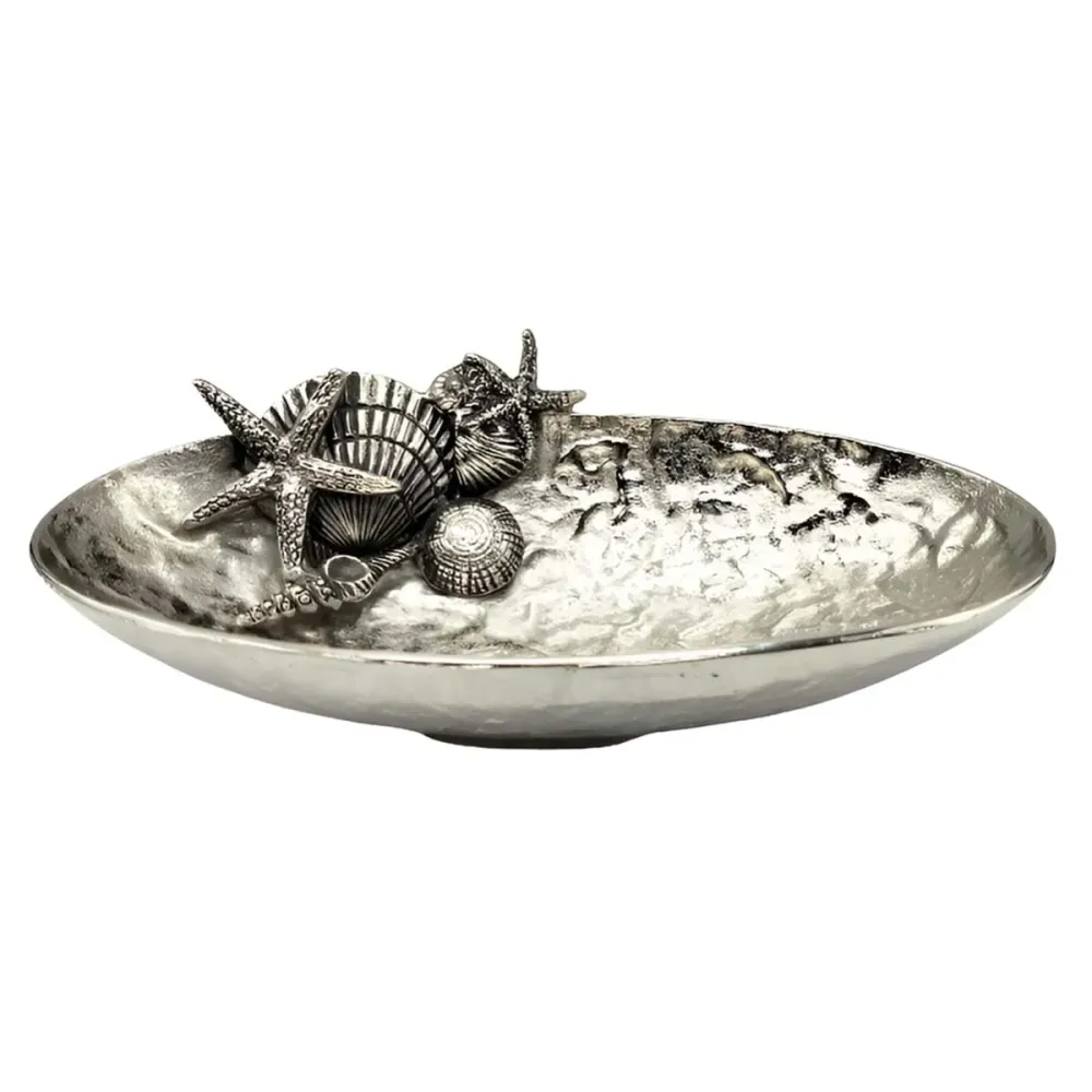 Blanc Mariclò Svuotatasche / Centrotavola alluminio nichelato "Aurea" 37x20xH10 cm Blanc Mariclo