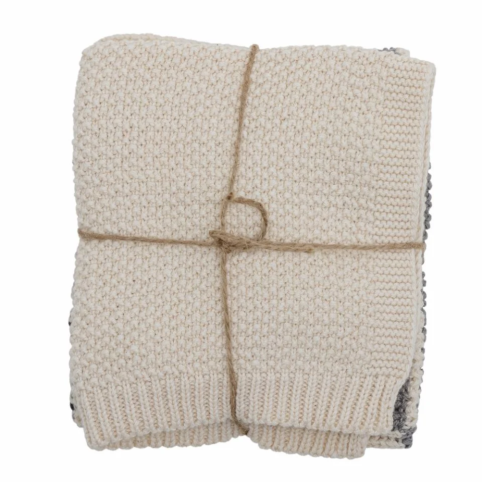Bloomingville Panno per piatti Odette – Grigio – 27 × 27 cm – Cotone – Set da 3