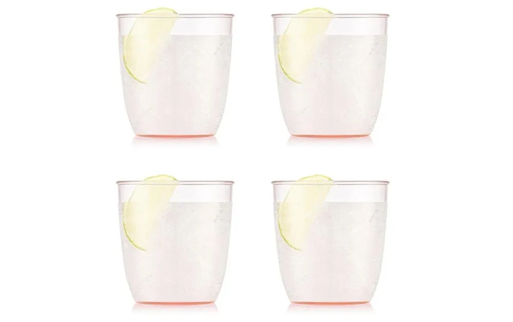 Bodum Bicchieri KVADRANT – set da 4, 200 ml, 7,3 × 7,2 × 7,3 cm, plastica, rosa, impilabili