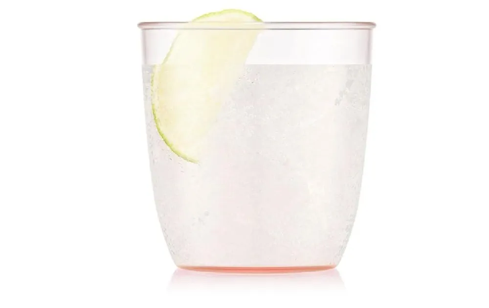Bodum Bicchieri KVADRANT – set da 4, 200 ml, 7,3 × 7,2 × 7,3 cm, plastica, rosa, impilabili