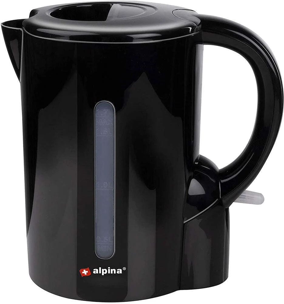Bollitore Elettrico 1,7Lt 2200W Acqua Calda Cordless con Indicatore Livello Nero