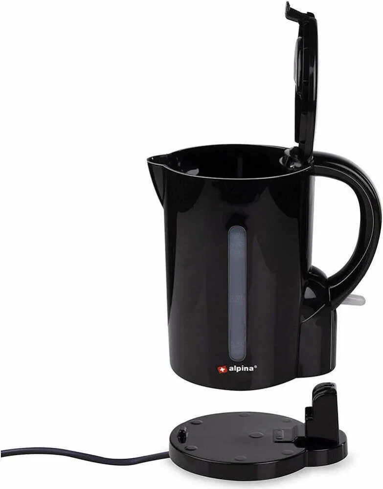 Bollitore Elettrico 1,7Lt 2200W Acqua Calda Cordless con Indicatore Livello Nero