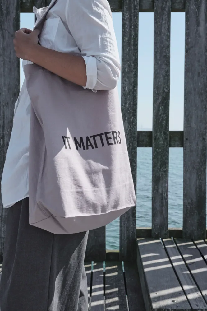 Borsa It Matters 50x35x15 cm cotone biologico lavanda polveroso