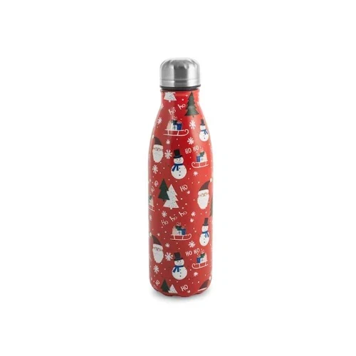 Bottiglia termica natale rossa acciaio inox lt 0,5H&H