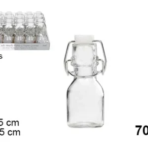 Bottiglia vetro c/tappo meccanico 70ml 100017