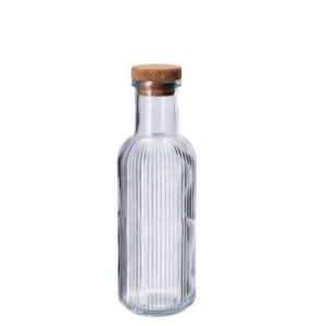 Bottiglia vetro + tappo di sughero d.9xh.27,5cm 1l