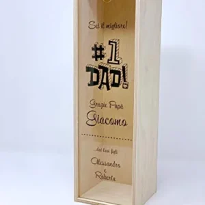 BPAPER Cassetta portabottiglia Legno di Betulla Personalizzabile con Coperchio plexiglass Trasparente Scorrevole - Contien...