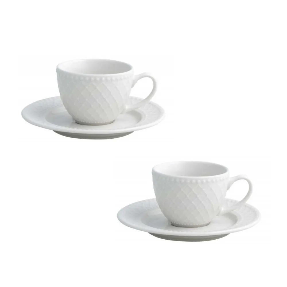 BRANDANI Burlesque Tazza Caffè con Piattino Set 2 Pezzi 100ml Porcellana