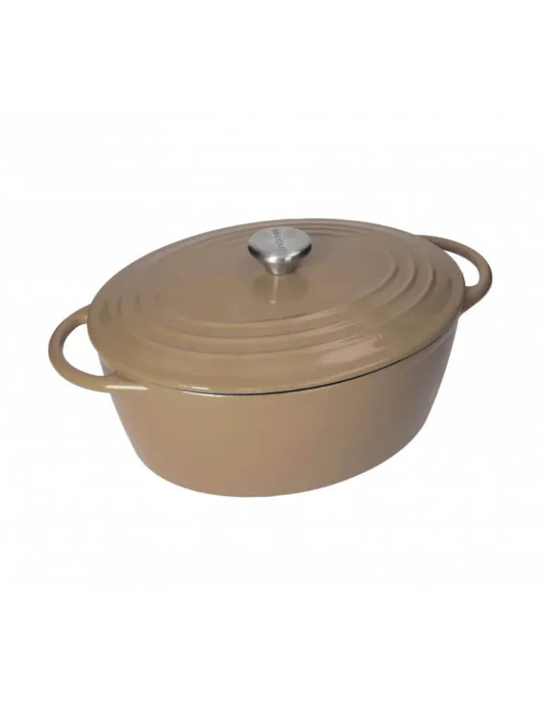 Brandani Casseruola Cocotte Ovale Tortora Ghisa Smaltata 5 L