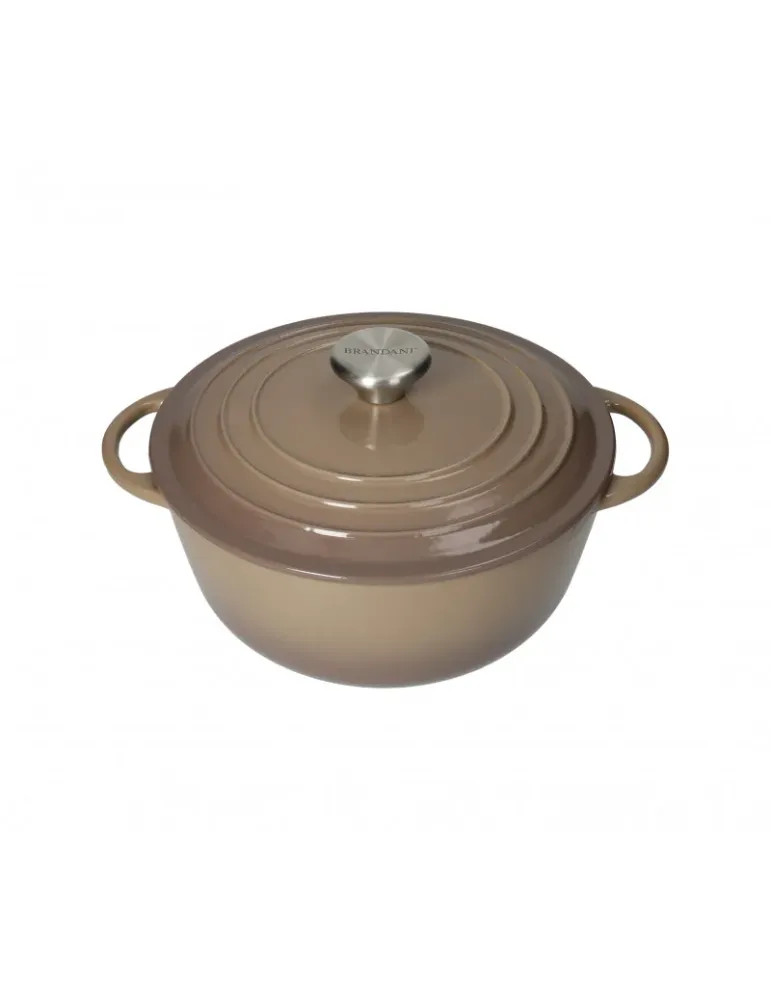 Brandani Casseruola Cocotte Tortora Ghisa Smaltata 3 L