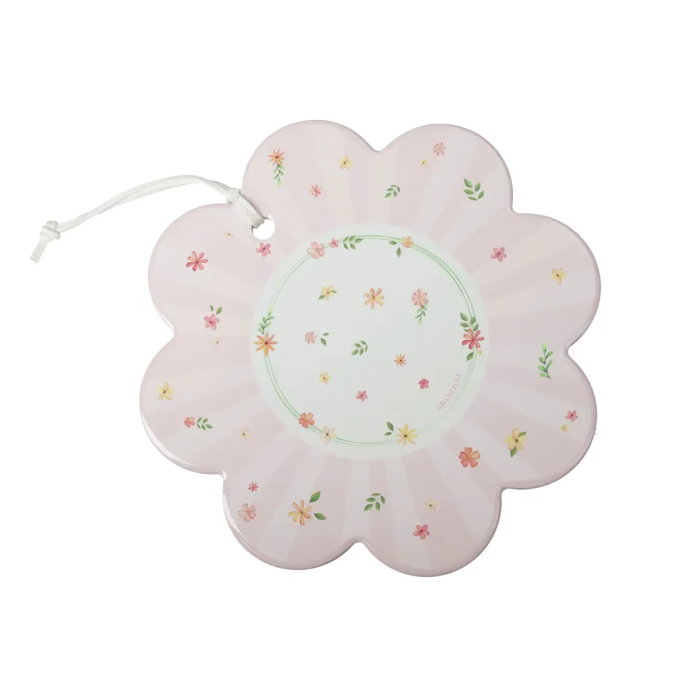 BRANDANI Polline Rosa Decorazione Sottopentola 20cm Porcellana e Sughero