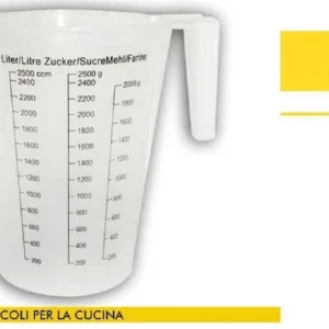 Brocca Caraffa Plastica Graduata Misurino Dosatore 2500ml Cucina 19x14cm 661812
