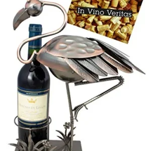 Brubaker Portabottiglie per Vino Flamingo - Deco-Object Metal - con Biglietto di Auguri