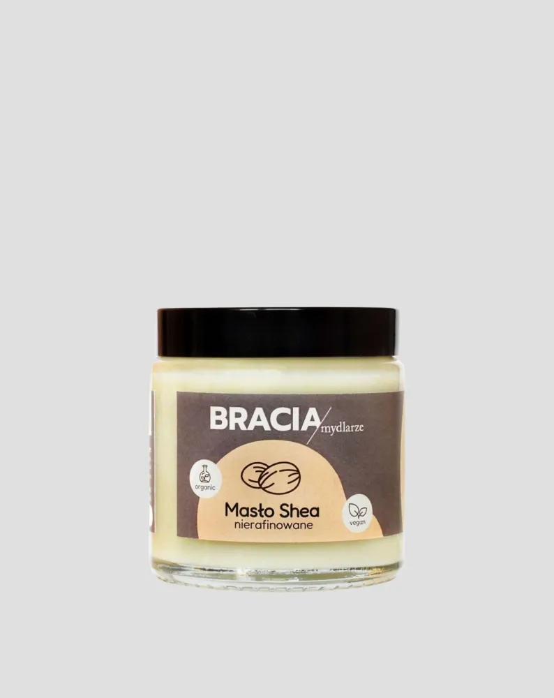 Burro di karitè non raffinato con vitamine ed E lenitivo e idratante Bracia Mydlarze