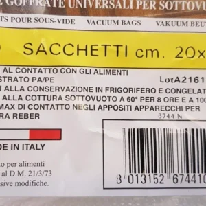 Buste sacchetti sottovuoto goffrati 20x25 busta 100pz 3 strati Reber
