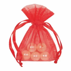 Bustina organza c/tir.raso 5xh7,5cmrosso 760 08