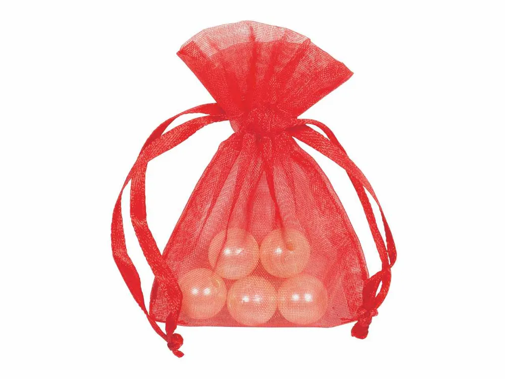 Bustina organza c/tir.raso 5xh7,5cmrosso 760 08