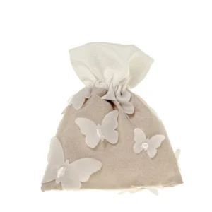 Butterfly bag misura 10x12cm colore tortora