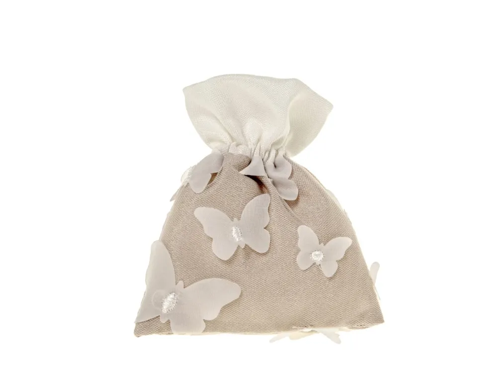 Butterfly bag misura 10x12cm colore tortora
