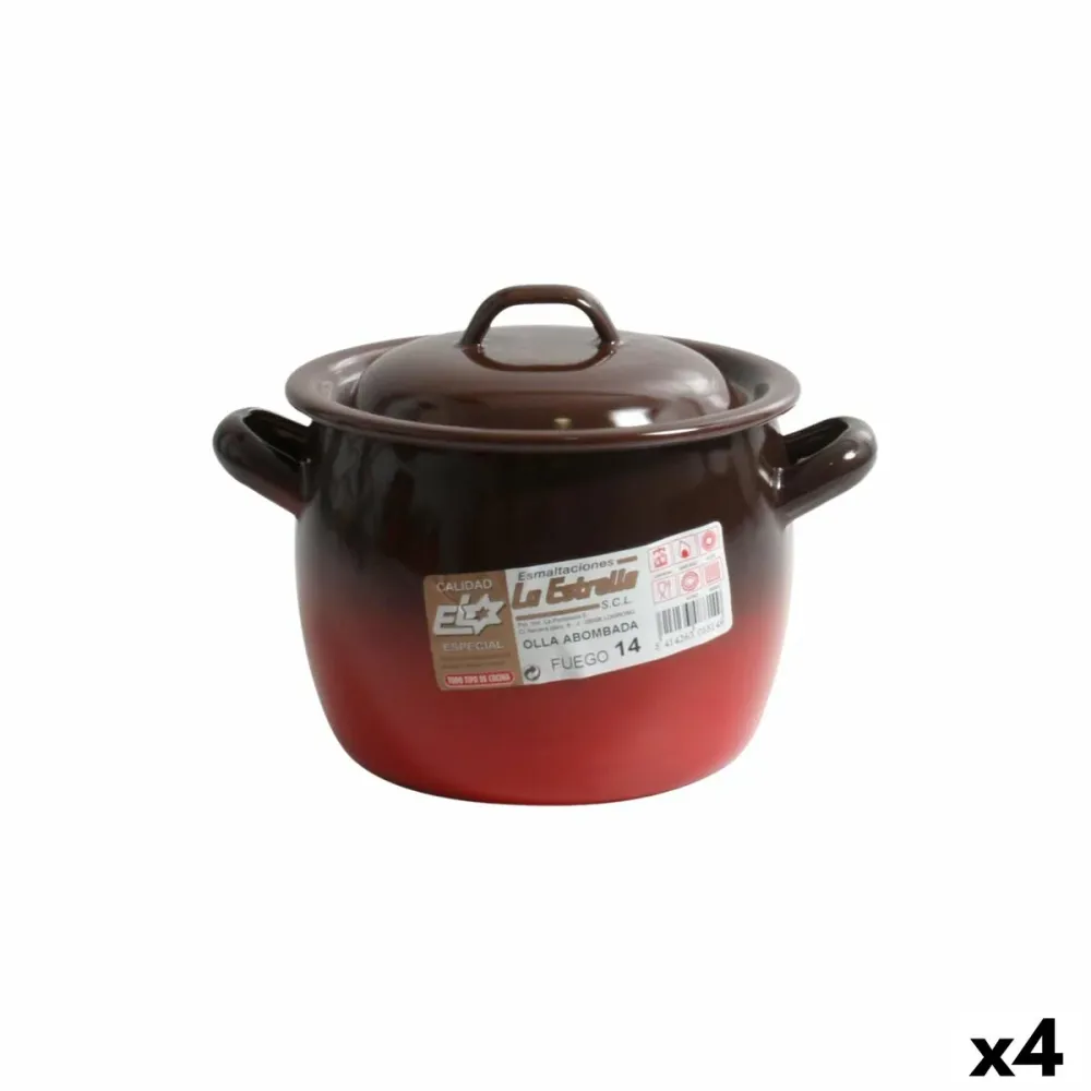 Caçarola com Tampa La Estrella Fuego ø 12 x 11 cm (4 Unidades)