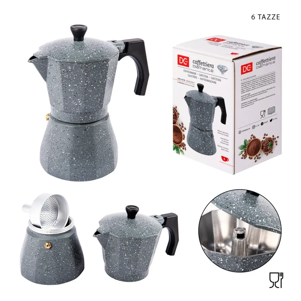 Dc Caffettiera diamante pietra 6 tazze