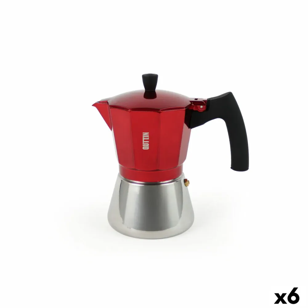 Caffettiera Italiana Quttin Rosso Alluminio 0,45 L (6 Unità)
