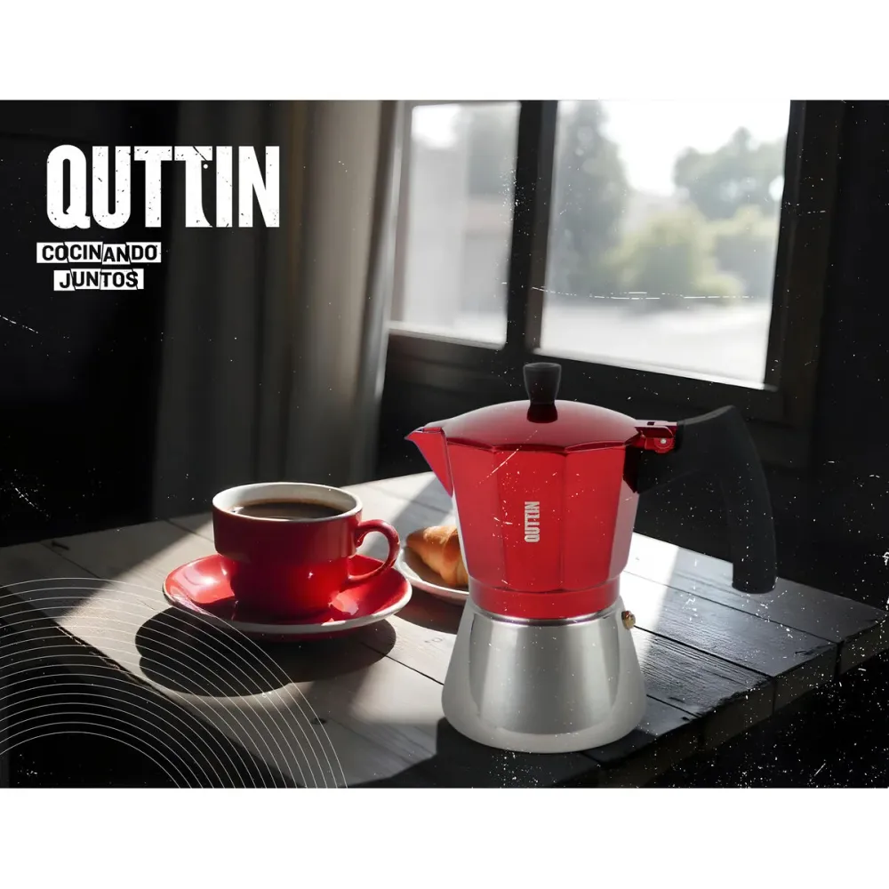 Caffettiera Italiana Quttin Rosso Alluminio 0,45 L (6 Unità)