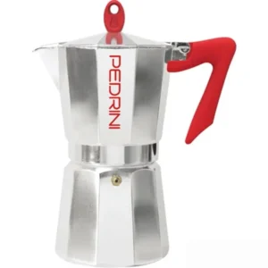 CAFFETTIERA 3 TZ PEDRINII MOKA MACCHINA CAFFE' ESPRESSO * MANICO * ROSSO